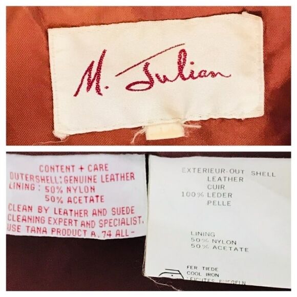 M JULIAN Leather Jacket L Large Womens Croc Print - Picture 8 of 8